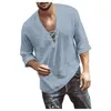 Casual Loose Butted Stand Collar Shirts Men's Cott Linen Clothing Spring Summer Leisure Solid Color LG Sleeve Tops For Men Y2VP#