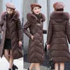 winter Hooded Fur Collar Lg Parkas Thick Warm Down Cott Padded Jacket 2023 New Women Casual Hoodies Coat Female Outwear 785Q#