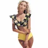 2024 New Floral Ruffle Vita alta Due pezzi Costumi da bagno Donna Beachwear Costume da bagno Costume da bagno Moikini Biquni Maya Traje de Bano 82SF #