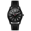 Armbandsur Synoke Men's Watch Alloy Case Leather Strap Quartz Watches Waterproof Casual for Men