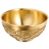 Bowls Lucky Double Dragon Bowl Office Decor Home Desk Decoration Alluvial Gold Desktop Brass Fortune Treasure Basin