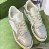 2024 Casual Shoes Leather Sneaker Shoe With Strawberry Wave Mouth Tiger Web Print Vintage Trainer Man Woman