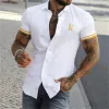 Mäns sociala skjorta Men's Short Sleeve T-shirt 2023 Fi Poker K tryck Skjorta Casual Loose Top Men's Camisas Z53S#