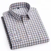 Luxury Hight-Qulity100%Cotton Long-Sleeve Shirts For Men Casual Plain Plaid Shirt Houndstooth Office Clothes Artiklar 240320