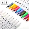 Watercolor Highlighter Pen Art Supplies Artist Drawing Markers Set Brush Dual Tip Fineliner Drawing Calligraphy Painting 240307