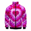 3D Tam Vücut Baskı Vintage Ceket Sonbahar Pembe Kalp Vertigo 3d Tüm Baskılı Erkekler Sweatshirt Unisex Zip Külot Günlük Ceket 08F0#