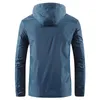 Veste en soie glacée pour hommes, printemps et été, manteau à capuche, respirant, mince, manches Lg, fermeture éclair, couleur unie, Cardigan Q9rZ #