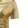 مصمم Glitter Dr Shirt Men Gold Sier Shier Short Sleeve Polo Men Slim Fit Fit Disual Lightclub Party Singers Clothing U7fc#