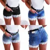 Mulheres Slim Denim Shorts Stretch Lace Costura Jeans Shorts Senhoras Casual Regular Curto t6rP #