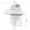 Bérets Logo personnalisé mode seau chapeau hommes masque de pêche en plein air large bord chapeaux de pêcheur femmes respirant Protection UV casquette solaire