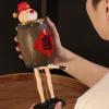 Miniature Scatole di sigarette automatiche Strano zio Babbo Natale Scatola di sigarette barile di legno Dispenser di sigarette creativo Regali di novità di Natale