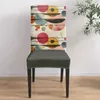 Housses de chaise peinture à l'huile abstraite Vintage géométrique couverture ensemble cuisine extensible Spandex siège housse maison salle à manger