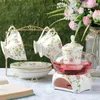 Teaware Sets English Afternoon Tea Set High-Grade Porcelain Cups Glass Teapot With Filter Warmer Candle Stove Wedding Gift