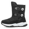 Bottes chaudes filles hiver enfants chaussures en plein air plat neige garçons coton enfants mi-mollet fourrure Botas Tenis Infantil