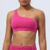 Lu Align Slim Tanks épaule sirène sangle incurvée soutien-gorge de sport femmes vêtements de Yoga course Fitness une épaule rassemblement soutien-gorge de sport Lemon Sports 2024