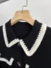 Cappotto maglione corto da donna lavorato a maglia da donna, finiture fatte a mano all'uncinetto, cardigan in maglia monopetto con colletto rovesciato bianco o nero