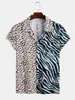 Camicia da uomo estiva con stampa leopardata e zebrata Camicia hawaiana Vacati Abbigliamento maschile Camicia stile spiaggia Fi Camicia da indossare ogni giorno Streetwear R1bW #