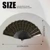 Decorative Figurines 12 Pieces Sequin Fabric Folding Fans Peacock Hand Flower Lace Handheld For Women Wedding Party