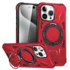 New Armor 360 Shockproof Magnetic Case For iPhone 15 Pro Max Samsung S23 S24 Ultra A54 Back Cover With Ring Stand Kickstand Cases