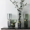 Vasen Haushalt Metall umrandeten Kupferring transparente Glasvase weiche Dekoration Wohnzimmer Veranda Blume