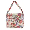 Shoulder Bags Large Capacity Canvas Tote Bag Portable Mummy Flower Pattern Floral Gift Makeup Print Hand Outdoor