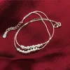 Ankletter Thin Pressed Silver Plated Ball Chain Lämplig för flickor Vänner Fötter smycken benarmband Barefoot Tobilera de Pratal2403