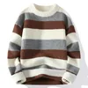 Mens Sweaters Crewneck Sweater Autumn And Winter Fashion Brand Striped Bottom Shirt Loose Handsome Boys Knit Men Drop Delivery Apparel Dhl6N