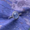 Cluster-Ringe HOYON Natürlicher Aquamarin-Ring S925 Sterling Silber Vintage nepalesischer Bambus Damen Valentinstag Geschenk Schmuck verblasst nie