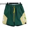 الصيف Rhude Mens Mensed Letter Printed Coconut Tree Color Block Shorts Shorts Disual