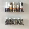 Kitchen Storage Rack Organizer Spices Multipurpose Punch-free Accessories Set Metal Wall-mounted Drain