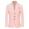 Boutique Men's Fi Korean Versi Slim Plankt Handsome Casual Stand-Up Collar Solid Color Stitch Tide Brand Blazer Y3BX#