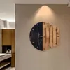 Horloges murales Horloge abstraite silencieuse non coutil bois suspendu à piles chambre salon café couloir décoration