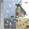 Autocollants Style nordique résine oiseaux créatif pour mur 3D autocollant salon Animal Figurine murale TV mur fond décor à la maison artisanat