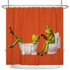 Ensembles de rideaux de douche de dessin animé drôle de grenouille, feuilles d'animaux créatifs pour enfants, décor de salle de bains, tissu imperméable, crochets pour la maison, rideaux de bain 240328
