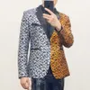 Gold Red Blue Stitching Sequin Blazer Jacket Men Bar Singer Nightclub Performance Sequined Tuxedo Banket Blazers Plus Size Y2TT#