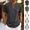 Camicie casual da uomo Camicia da uomo con colletto alla coreana Elegante estate con supporto in tessuto traspirante da indossare