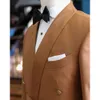 BROWN MEN SUIT BLAZER DUBBELBRASTED Formell OCN Busin Outfits Regelbunden längd 2 -stycksjacka byxor Mannkläder 2024 S7VU#