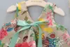 Baby clothes floral Bow top+shorts 2pcs/set girls outfits children suits kids summer floral clothes C2327 LL