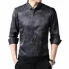 Camicia da uomo a maniche lunghe scozzese di lusso fi Camicia da uomo con stampa di lettera maschile Camicia da uomo Abbigliamento a9SH #