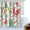 Cortinas de ducha Patrones de copo de nieve de Navidad Cortina Regalo infantil Baño impermeable Poliéster Fabricación Decoración del baño