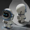 Portable Speakers Intelligent Astronaut Bluetooth compatible speaker mini speaker portable stereo AI interactive audio and alarm clock creative gift Q240328