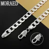 Chains 925 Sterling Silver 50cm 60cm 20 24 Inch 10MM Flat Sideways Figaro Chain Necklace For Women Men Jewelry Gift253K