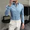 Camisas de HombreビッグサイズLGスリーブ男性用エレガントなシャツ