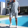 2024 Nieuwe Mannen Tweedelige Set Korte Mouw Revers Butt Shirts En Shorts Strand Pakken Mannen Zomer Kleding streetwear Trainingspak 69 Ps #