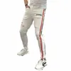 Stretch Mens Jeans Spring 2021 Man Jeans Brand Casual Denim Harem Pants Side Stripe Skinny Jean Men Jogger White Skinny Jean Men L4VP#