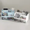Bins Creative Pen Holder Desktop Stationery Storage Box For Student Cosmetics Makeup Brush Storage Container Sundries Organizer