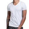 Mäns korta ärm Premium Solid Cott V Neck T Shirts Men Tee T Shirt Pack Men E4ia#
