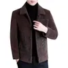 winter Men Jacket Classic Lapel Design Butt-up Men Coat Solid Color Thickened Slim Fit Men Oiterwear With Side Pockets R7X8#