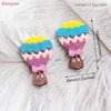 Dekoracja imprezy 1PAIR AIR BALLOON FORRINGS Cute Travel Glitter Acrylic DIY