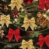 Décorations de Noël avec nœud en ruban, décoration d'arbre, ornement fait à la main